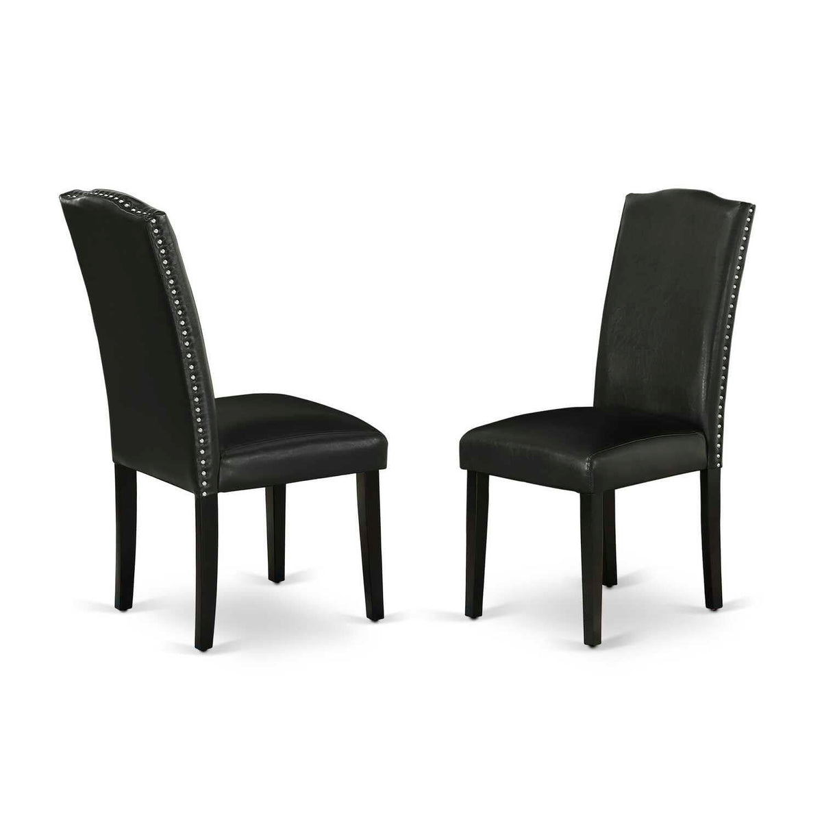 Black Faux Leather Dining Chairs Set of 2 L90142