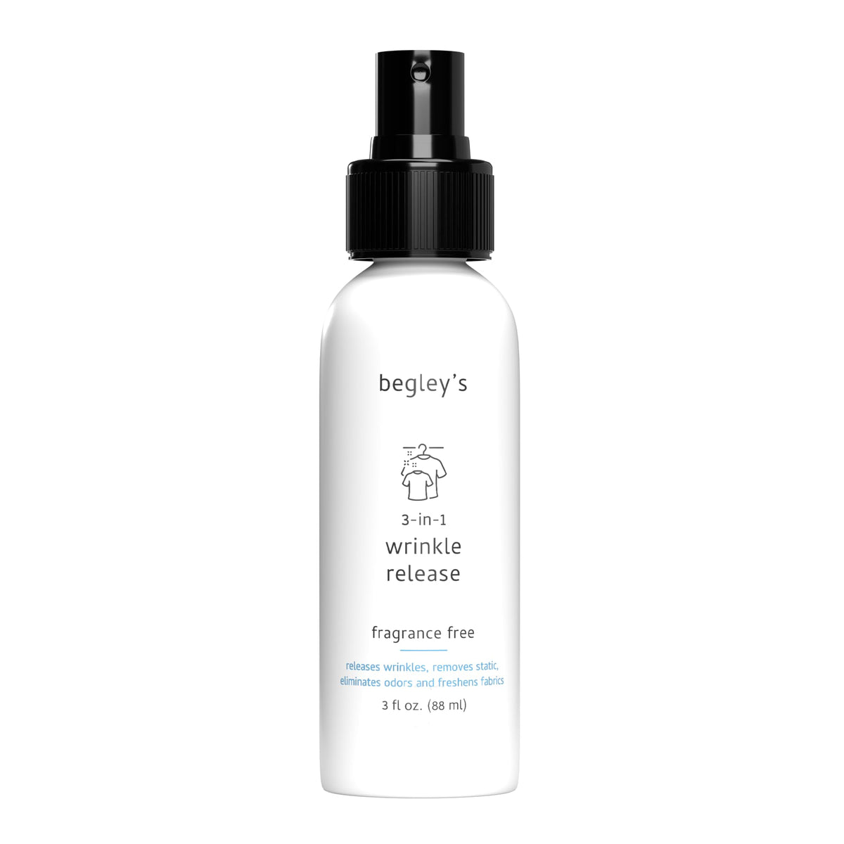 3-in-1 Wrinkle Remover, Static Cling Remover, Odor Eliminator and Fabric Refresher Spray, Fragrance-Free, 3 oz S29161