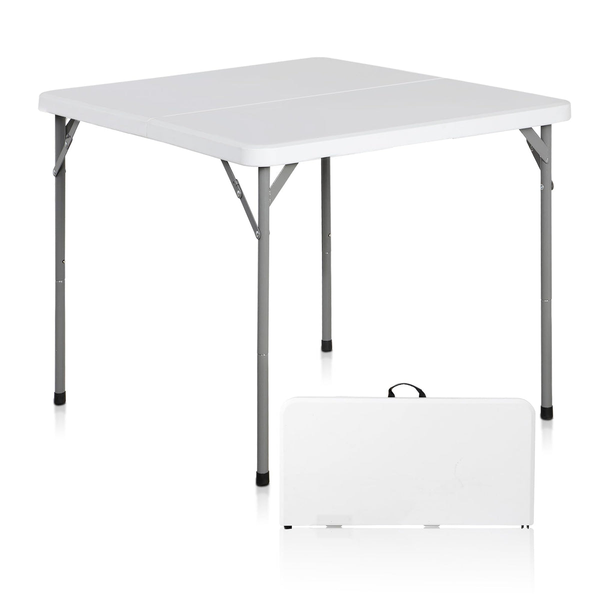 White 3 Foot Folding Card Table with Carrying Handle X865