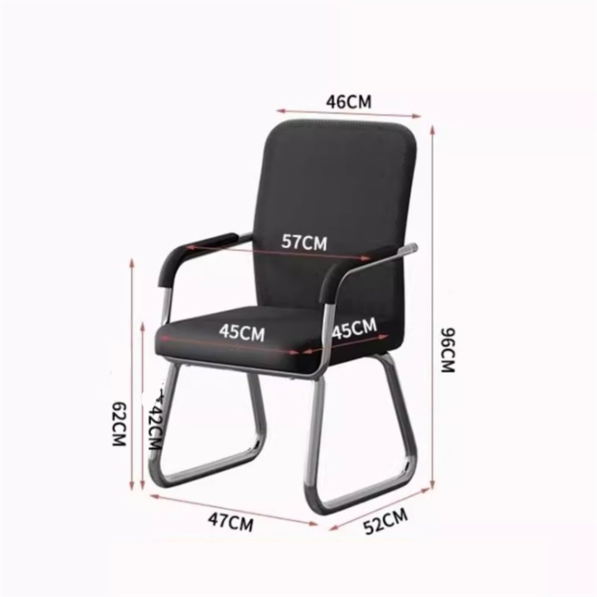 Breathable Mesh Office Chair with Armrests and Chrome Plated Metal Frame M442