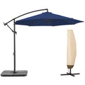 10 FT Navy Blue Patio Offset Umbrella F737543