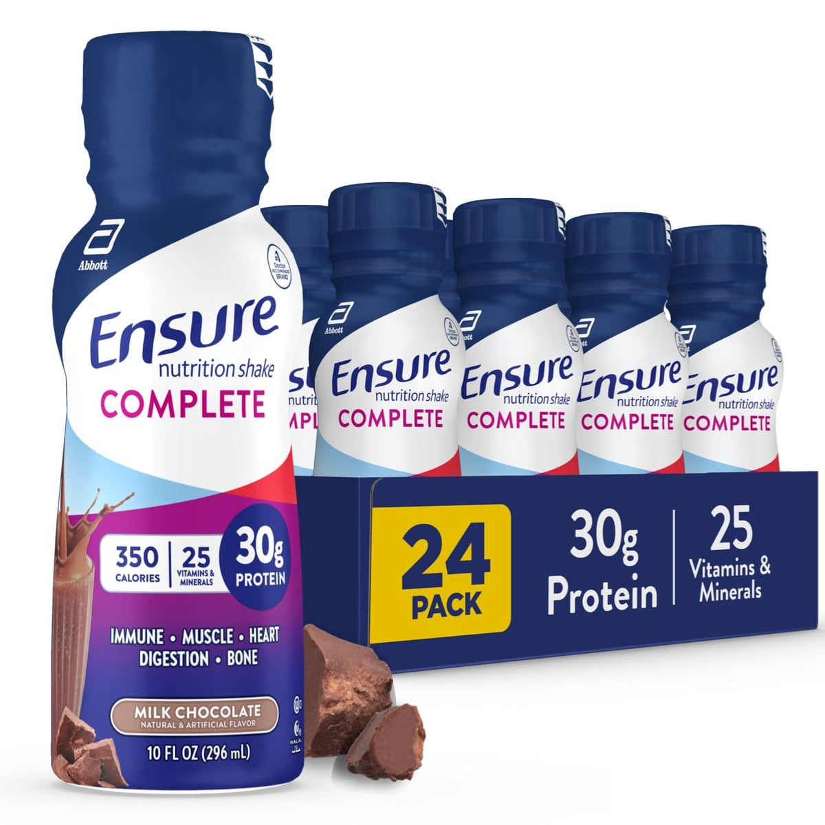 Chocolate and Vanilla Nutrition Shake with 30g Protein, Pack of 24 F75256