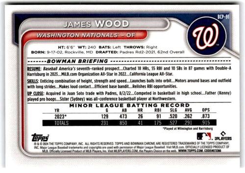2024 Bowman Chrome Mega Box Mojo Prospects Refractor Baseball Trading Card R5258