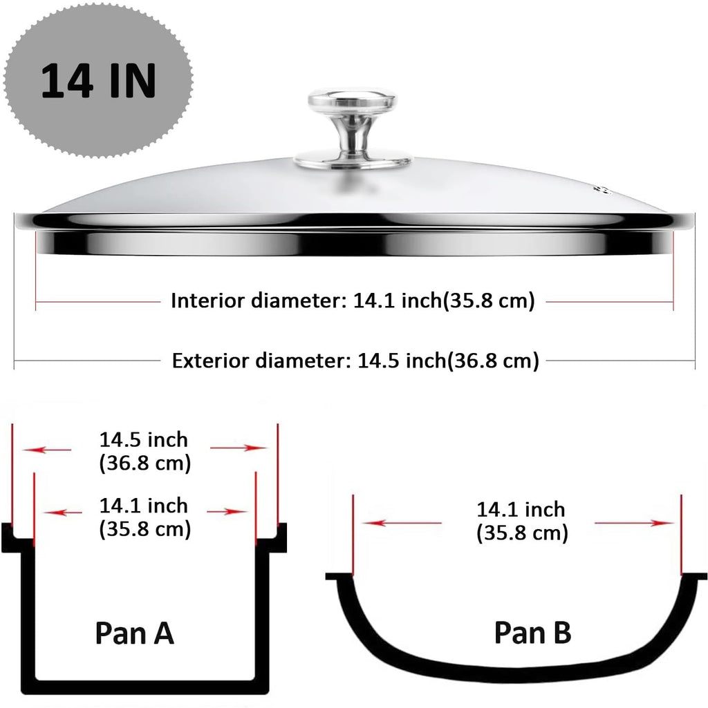 14 Inch Glass Lid with Steam Vent Z2327