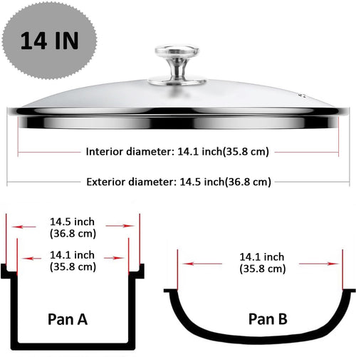 14 Inch Glass Lid with Steam Vent Z2327