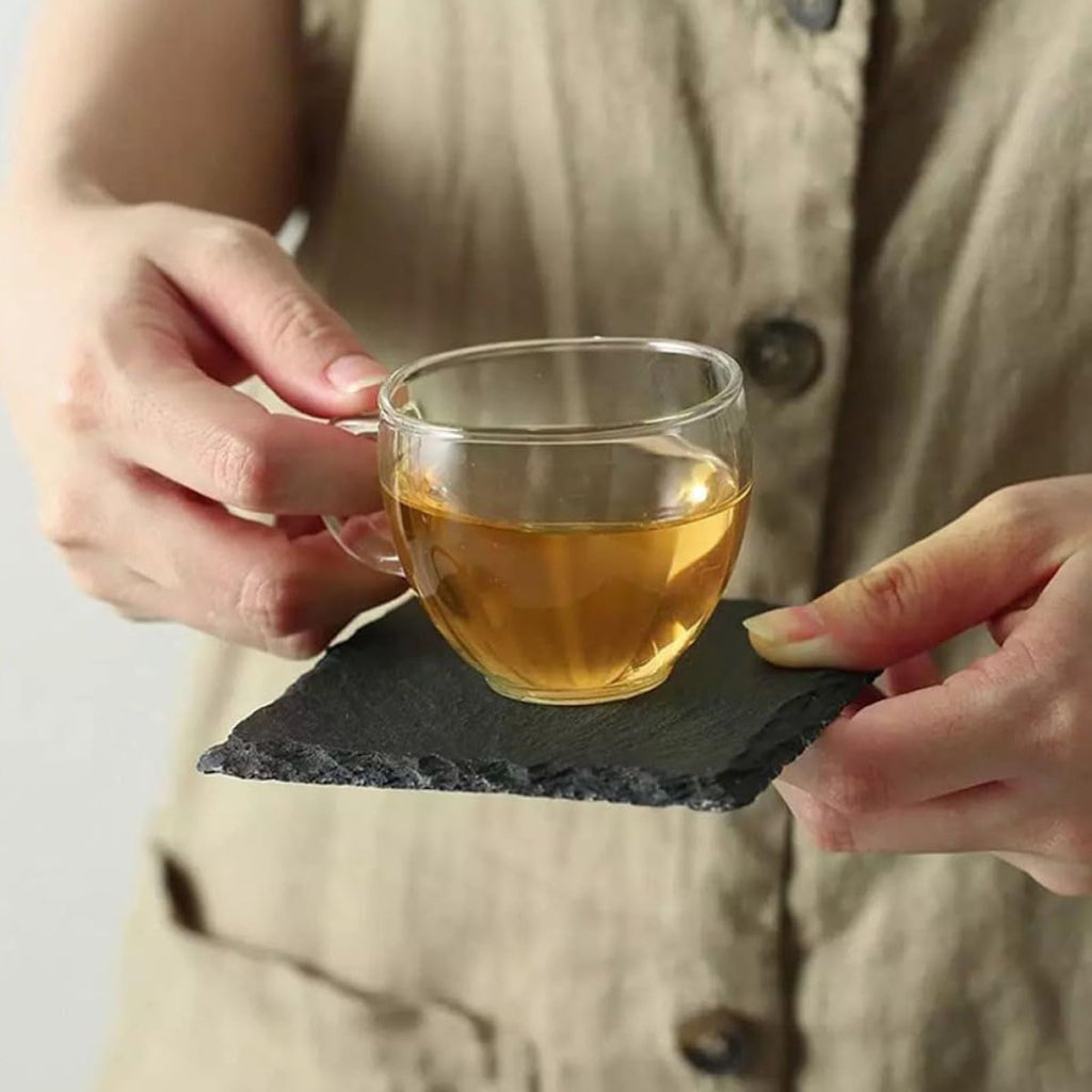 12 Pc Natural Stone Square Drink Coasters E858