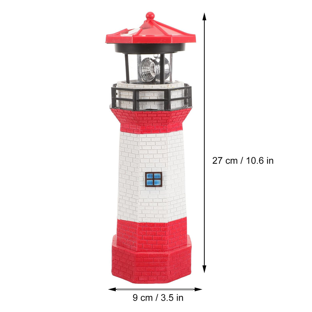 Solar Powered Rotating Lighthouse Resin LED Light R983416