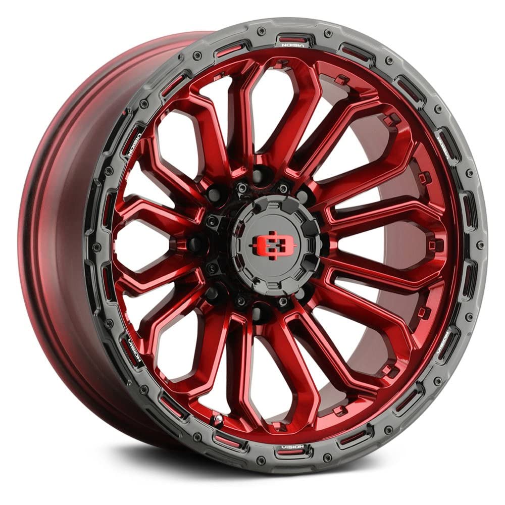 20x10 8x6.5" -25mm Red Wheel Rim V3152