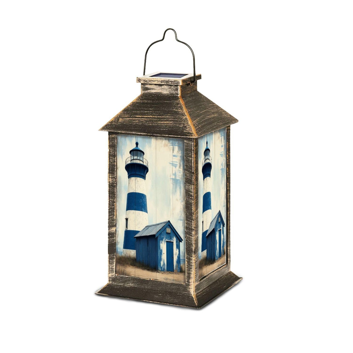 Navy Blue Coastal Solar Lantern X893
