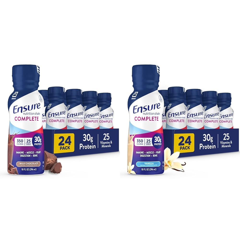 Chocolate and Vanilla Nutrition Shake with 30g Protein, Pack of 24 F75256