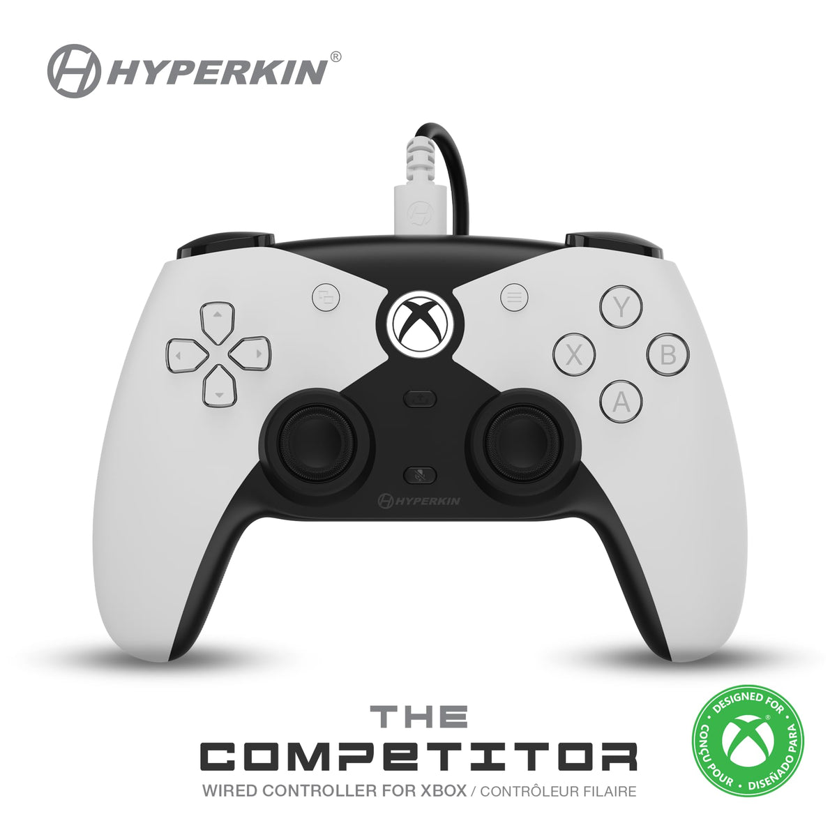 White Wired Controller with Hall Effect Joysticks Z319