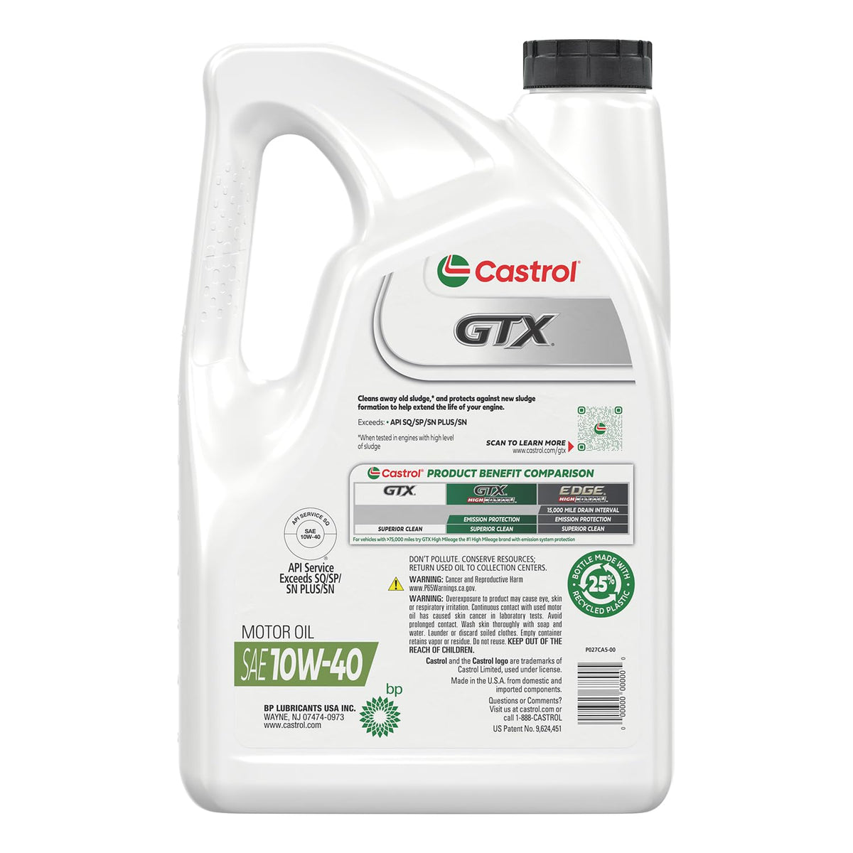 10W-40 Conventional Motor Oil, 5 Quarts S9273