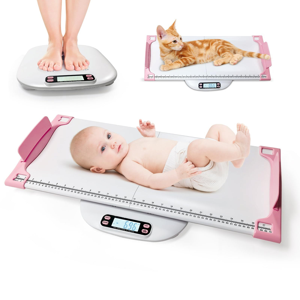 Portable Digital Pet Scale with Height Markings B861511