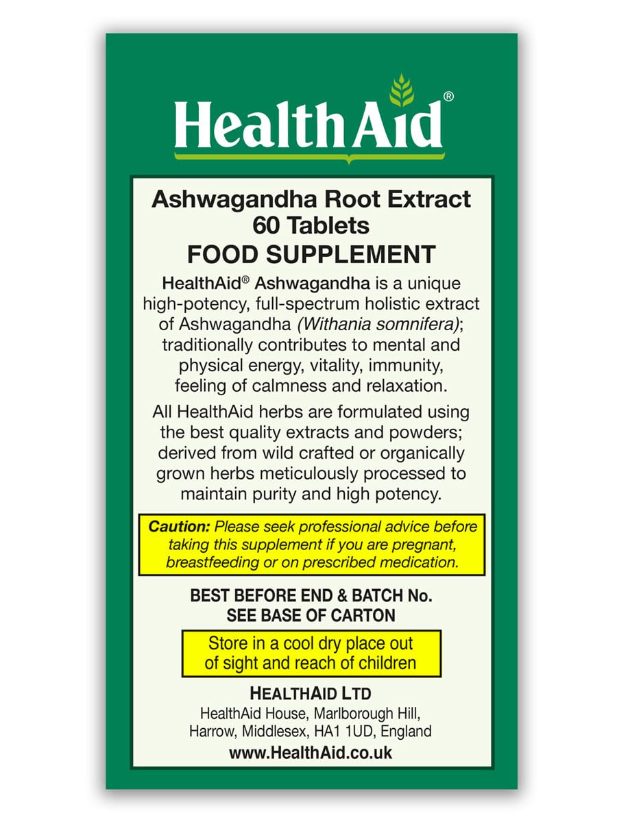 Ashwagandha 350 mg Vegan Standardized Root Extract 60 Tablets N84803