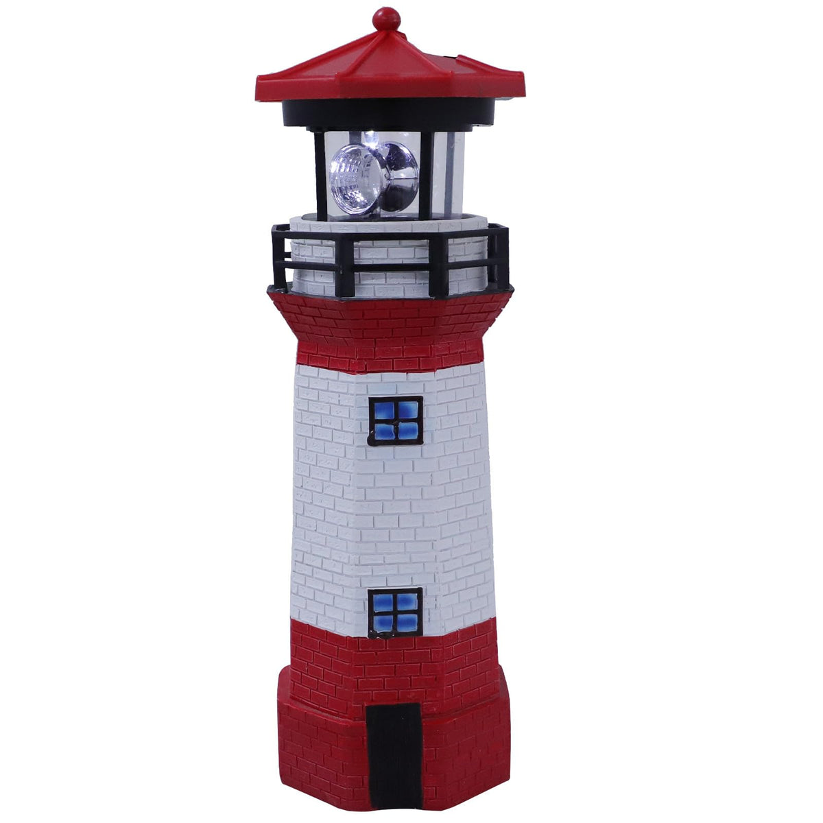 Solar Powered Rotating Lighthouse Resin LED Light R983416