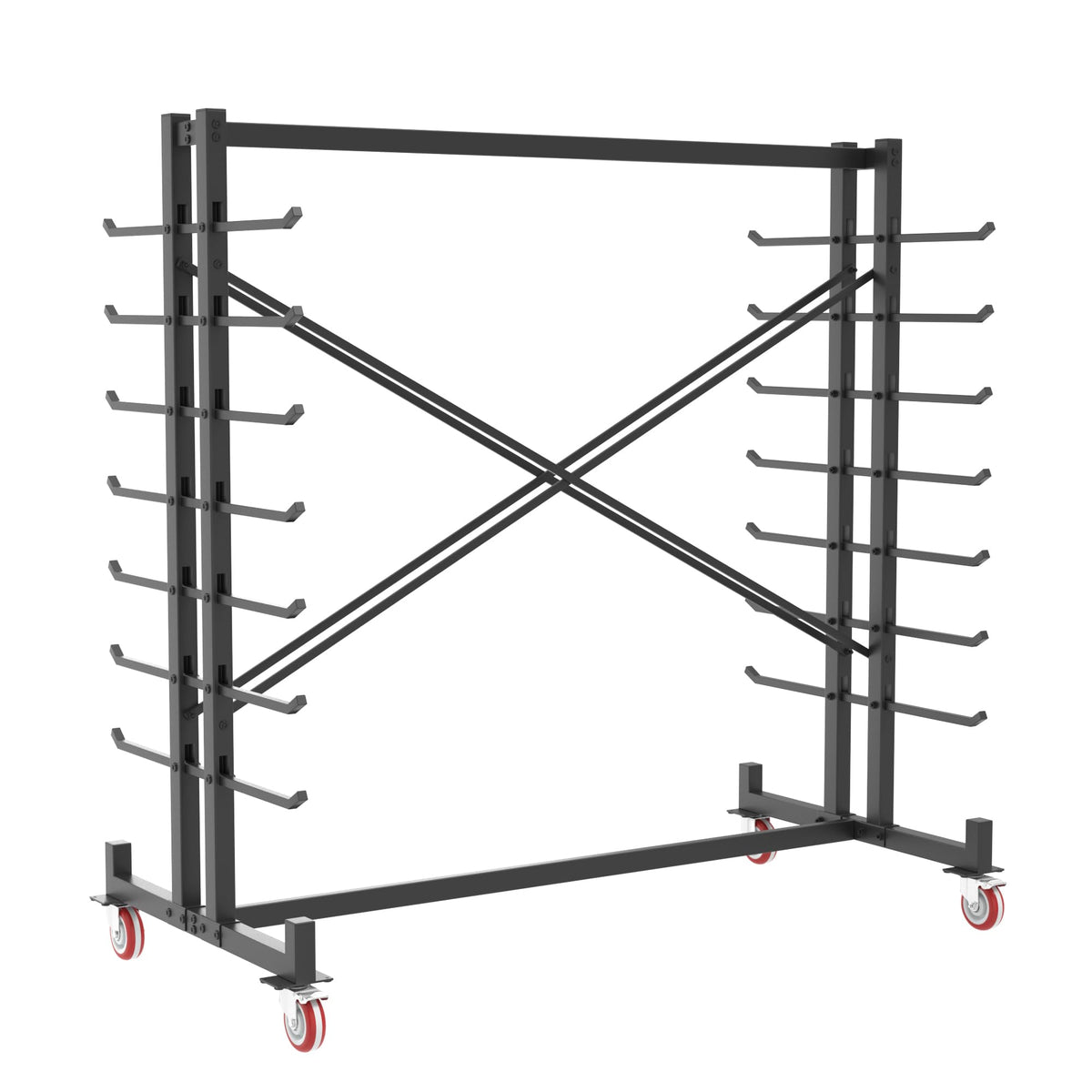 Heavy-Duty 2000LBS 7-Tier Rolling Lumber Storage Rack I533