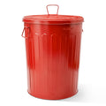 20 Gallon Red Metal Trash Can with Lid J24747