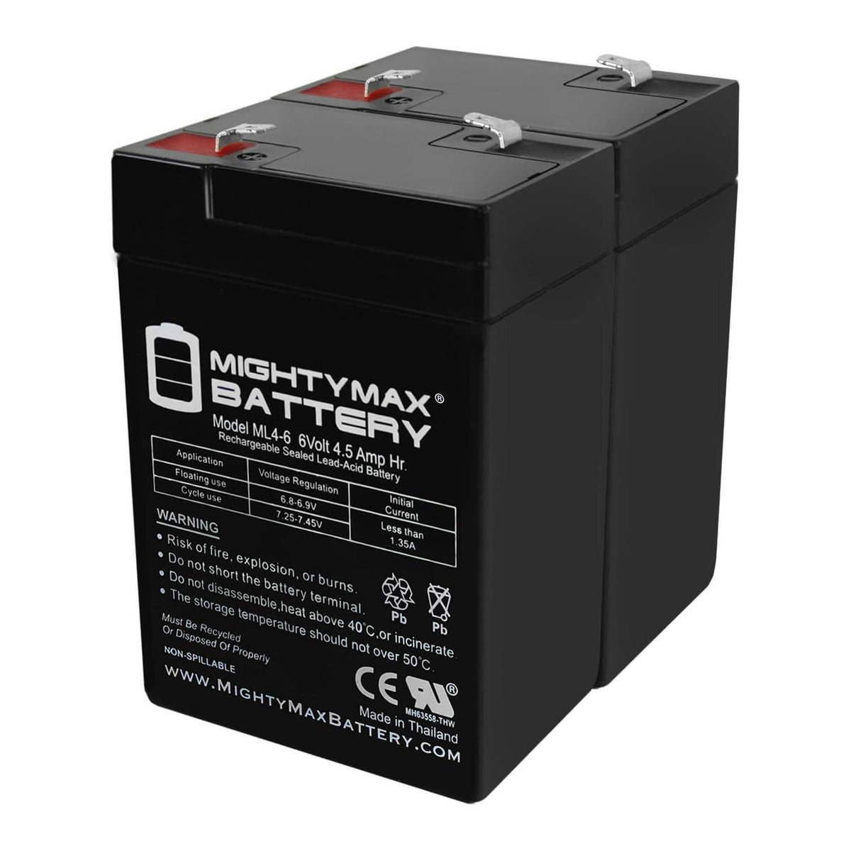 6V 4.5AH SLA Battery 2 Pack O562