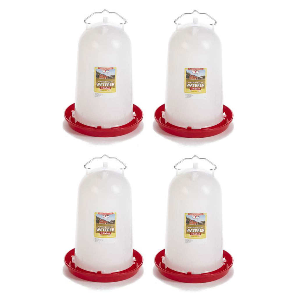 3 Gallon Plastic Gravity Fed Waterer 4-Pack K20408