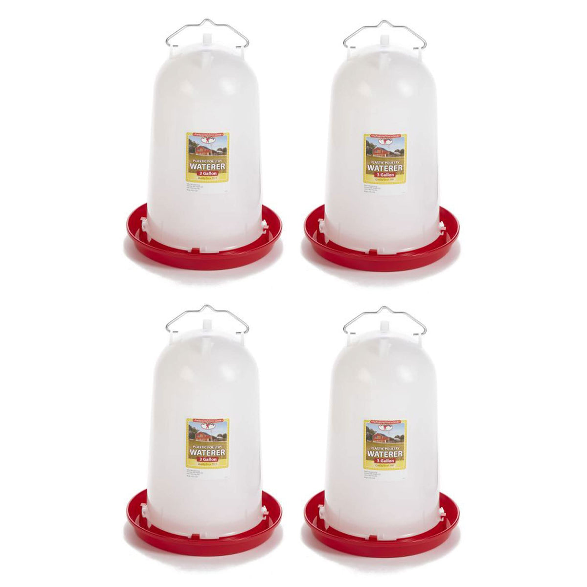 3 Gallon Plastic Gravity Fed Waterer 4-Pack K20408