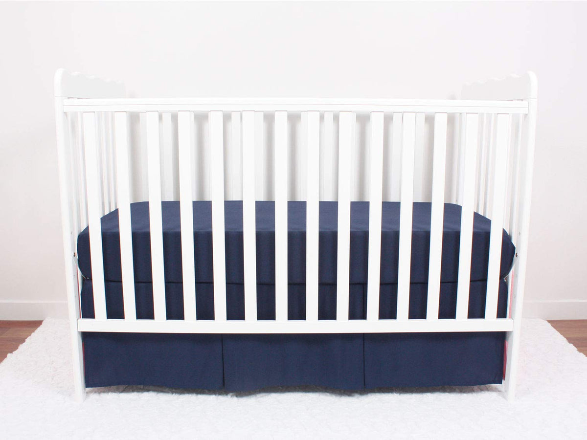 3-Pack Fitted Crib Sheets Set, 9" Deep Microfiber, Navy Blue Charcoal Gray M6234