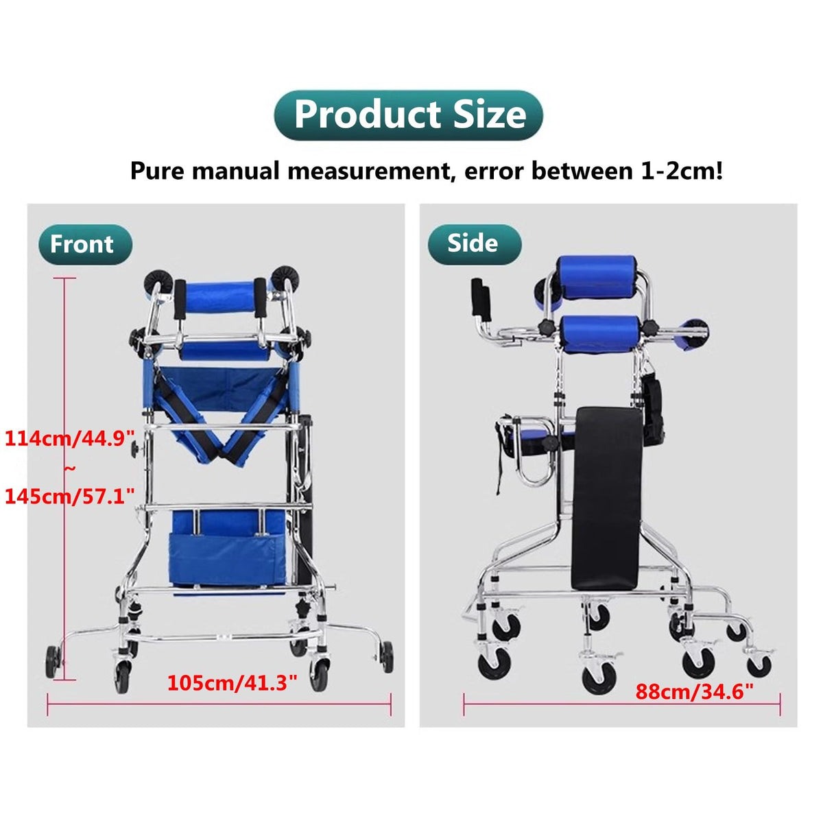 Foldable Adult Walker with 8 Wheels and Seat Q140341