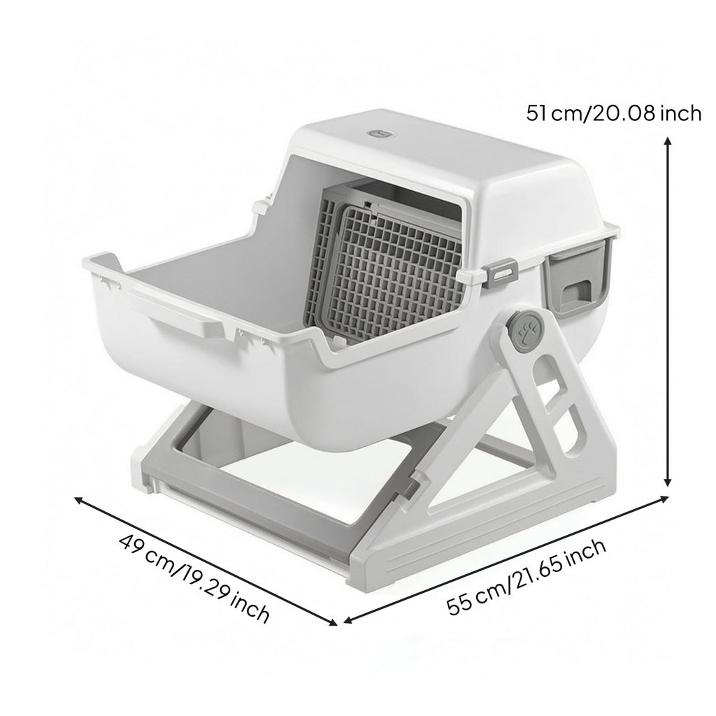 Semi-Automatic Sifting Cat Waste Pan White Gray J911