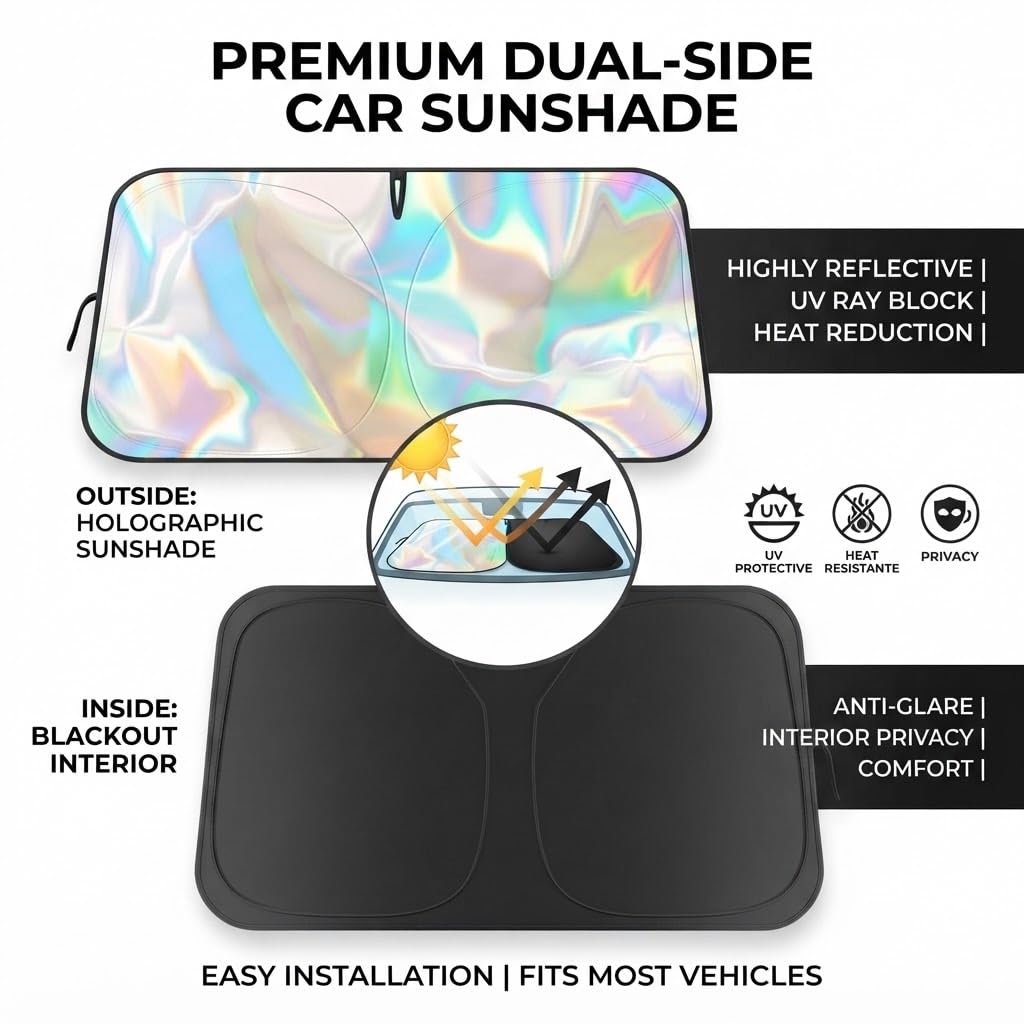 Front Window Sun Shade Foldable Reflective P998