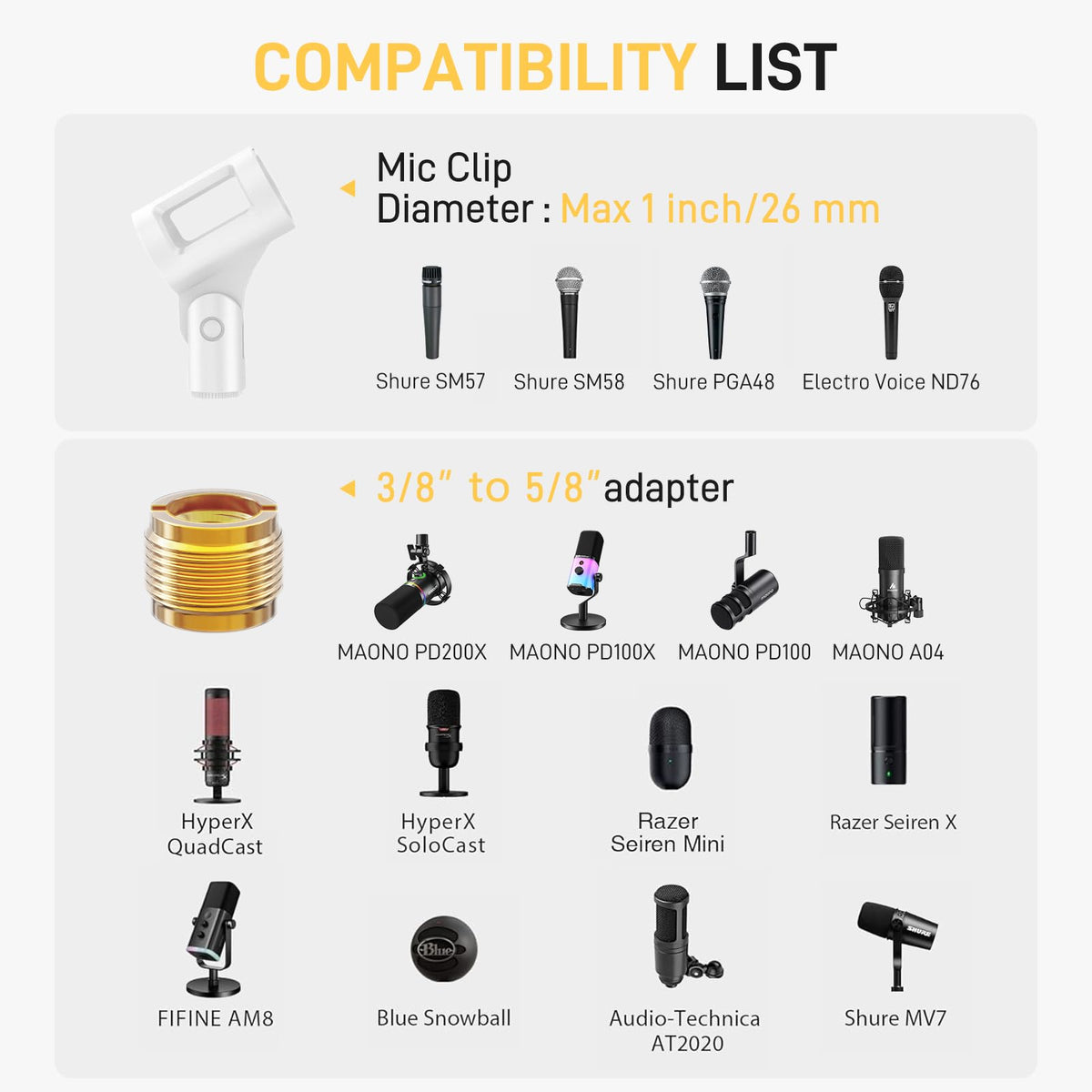 Wireless Condenser Microphone with Boom Arm A1264