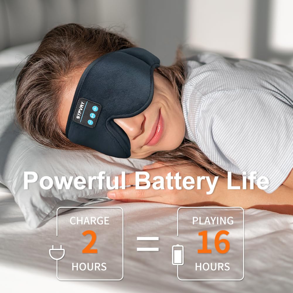 Bluetooth Sleep Mask Wireless Headphones Black X33074