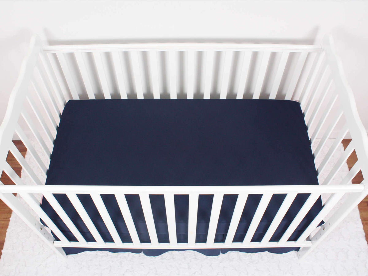 3-Pack Fitted Crib Sheets Set, 9" Deep Microfiber, Navy Blue Charcoal Gray M6234