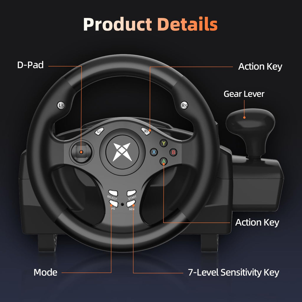 Gaming Steering Wheel with Pedals F62374