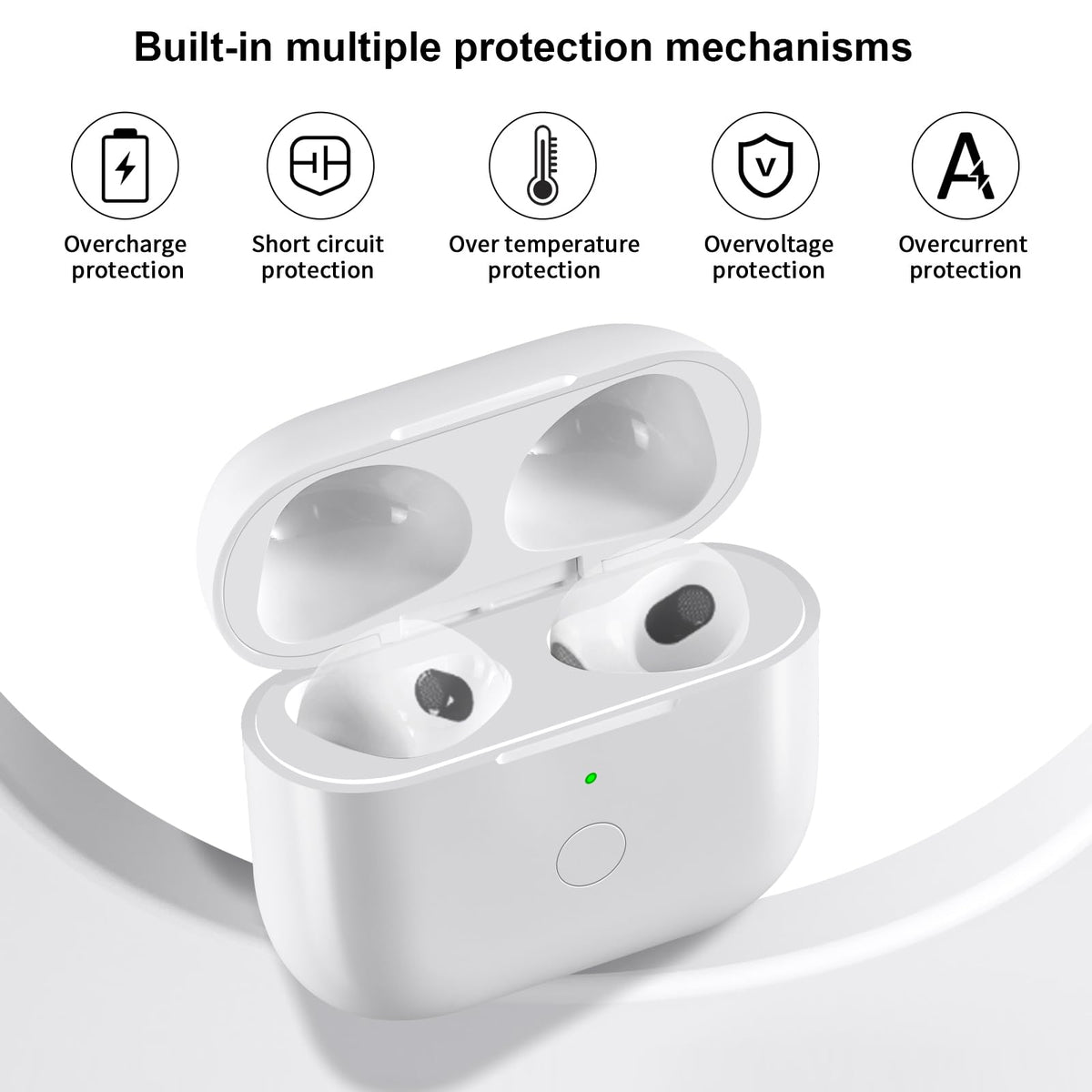 Wireless Charging Case Replacement with Bluetooth Pairing Sync Button E558769