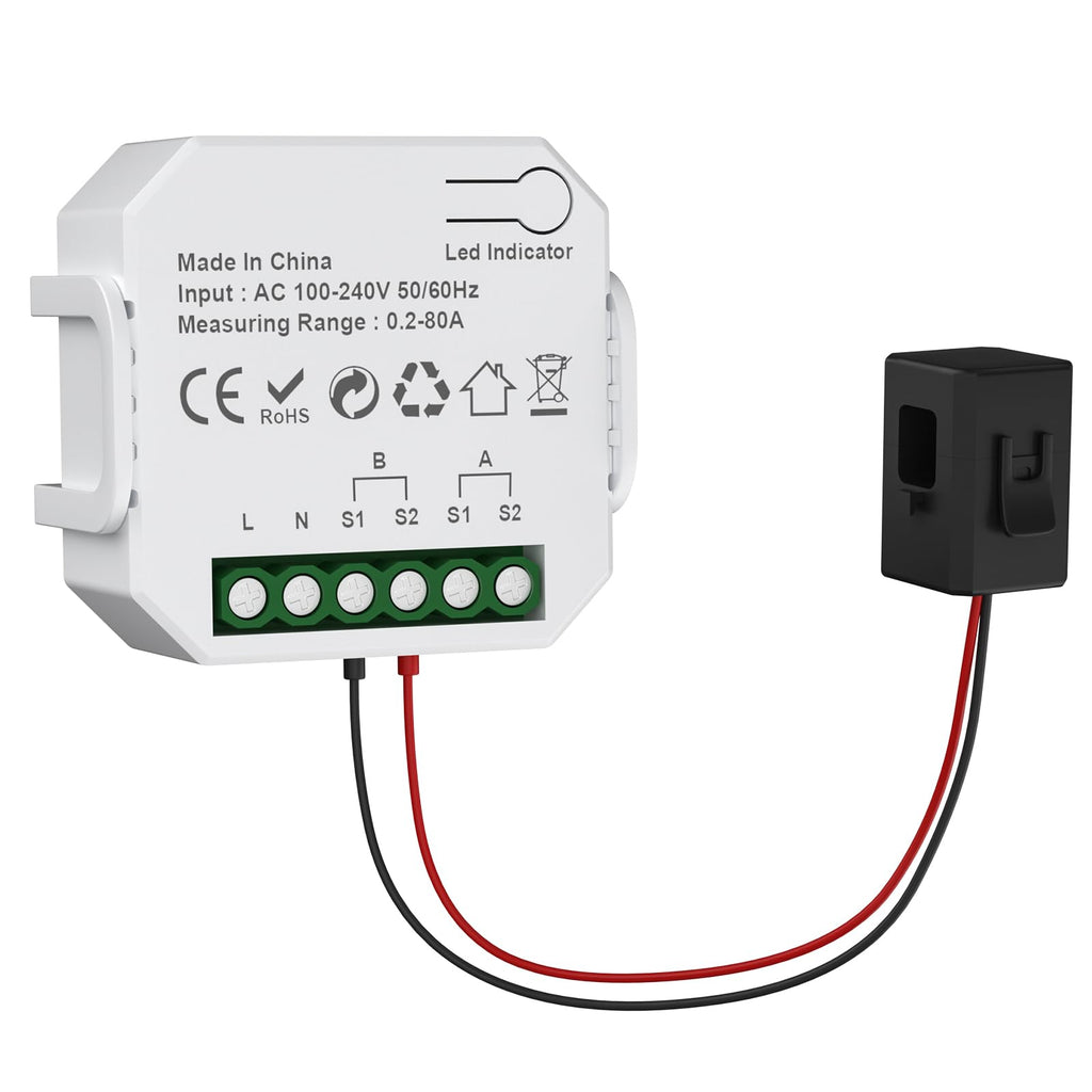 1-Channel WiFi Power Meter 80A Smart Energy Monitor V6033