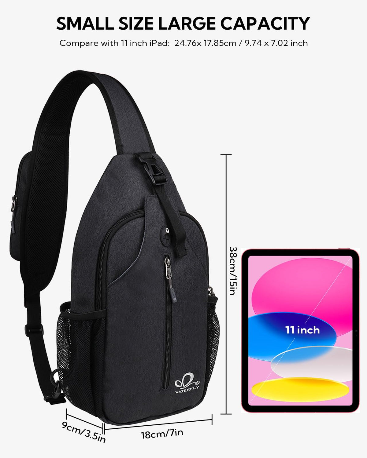 Black Crossbody Sling Bag H910058