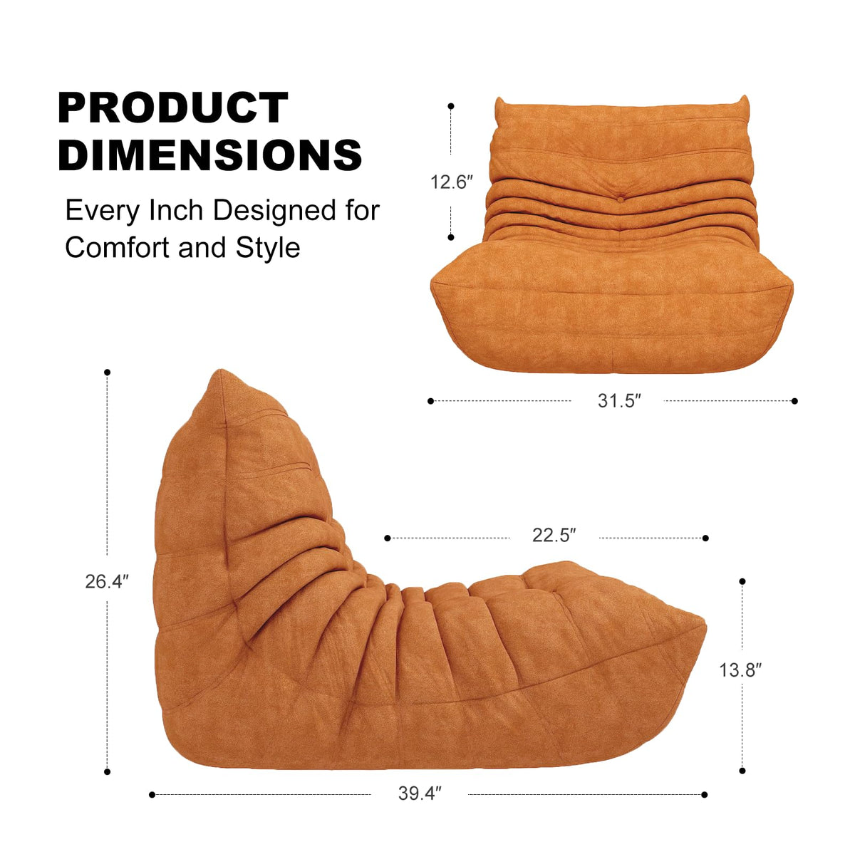 Memory Foam Bean Bag Sofa W278263