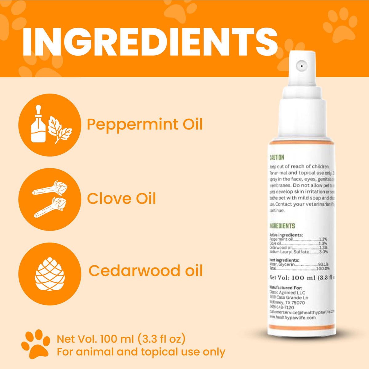 Plant-Based Flea & Tick Spray for Dogs & Cats P6517