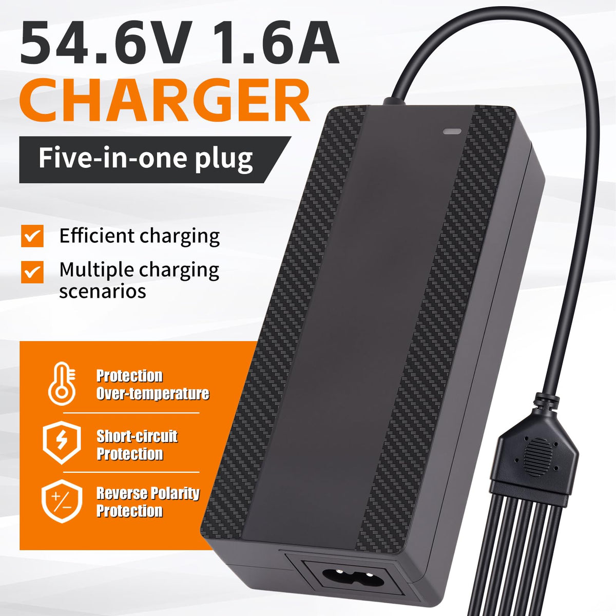 54.6V 1.6A Electric Scooter Charger for 48V Lithium Battery N4675