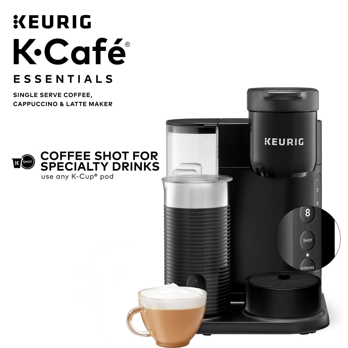Single Serve Coffee, Latte and Cappuccino Maker, Black Q3410