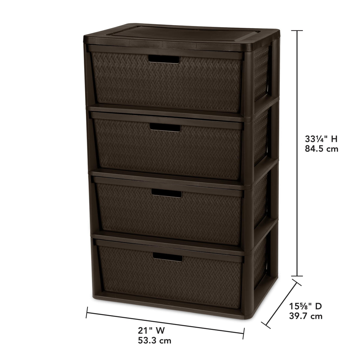 2 Pack Wide 4 Drawer Plastic Storage Tower H257703