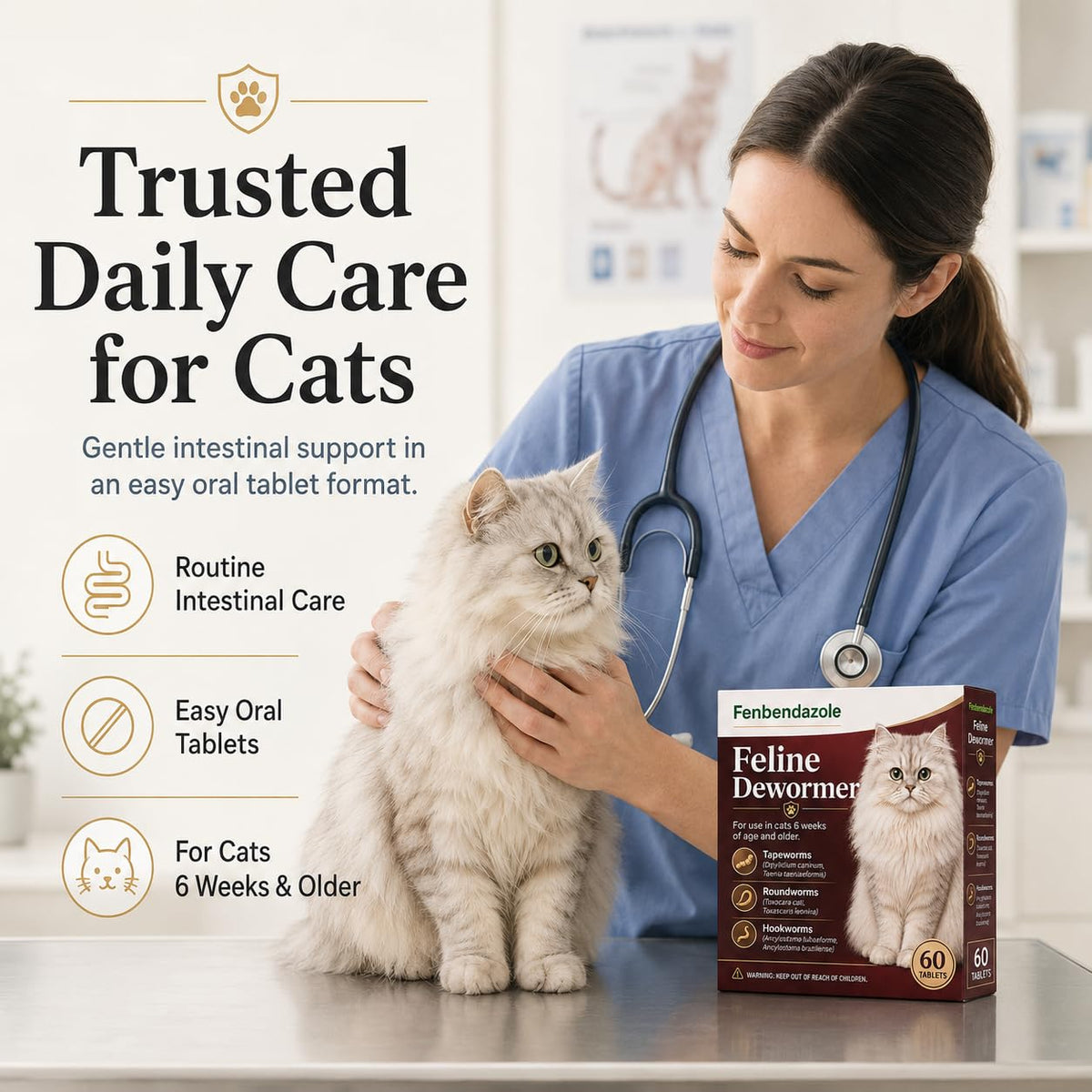 Cat Dewormer Tablets 60 Tablets W249901