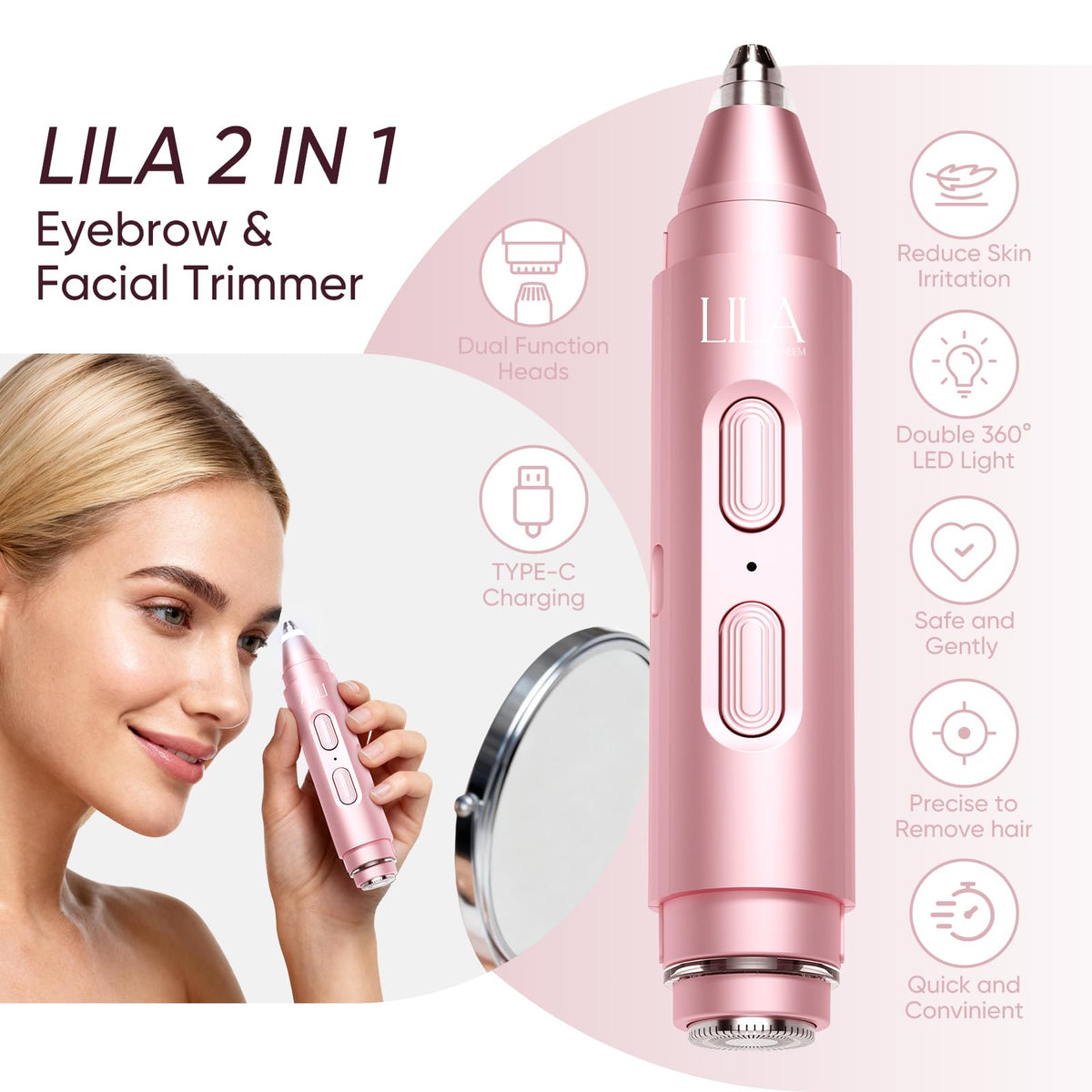 2-in-1 Eyebrow & Nose Hair Trimmer Y9913
