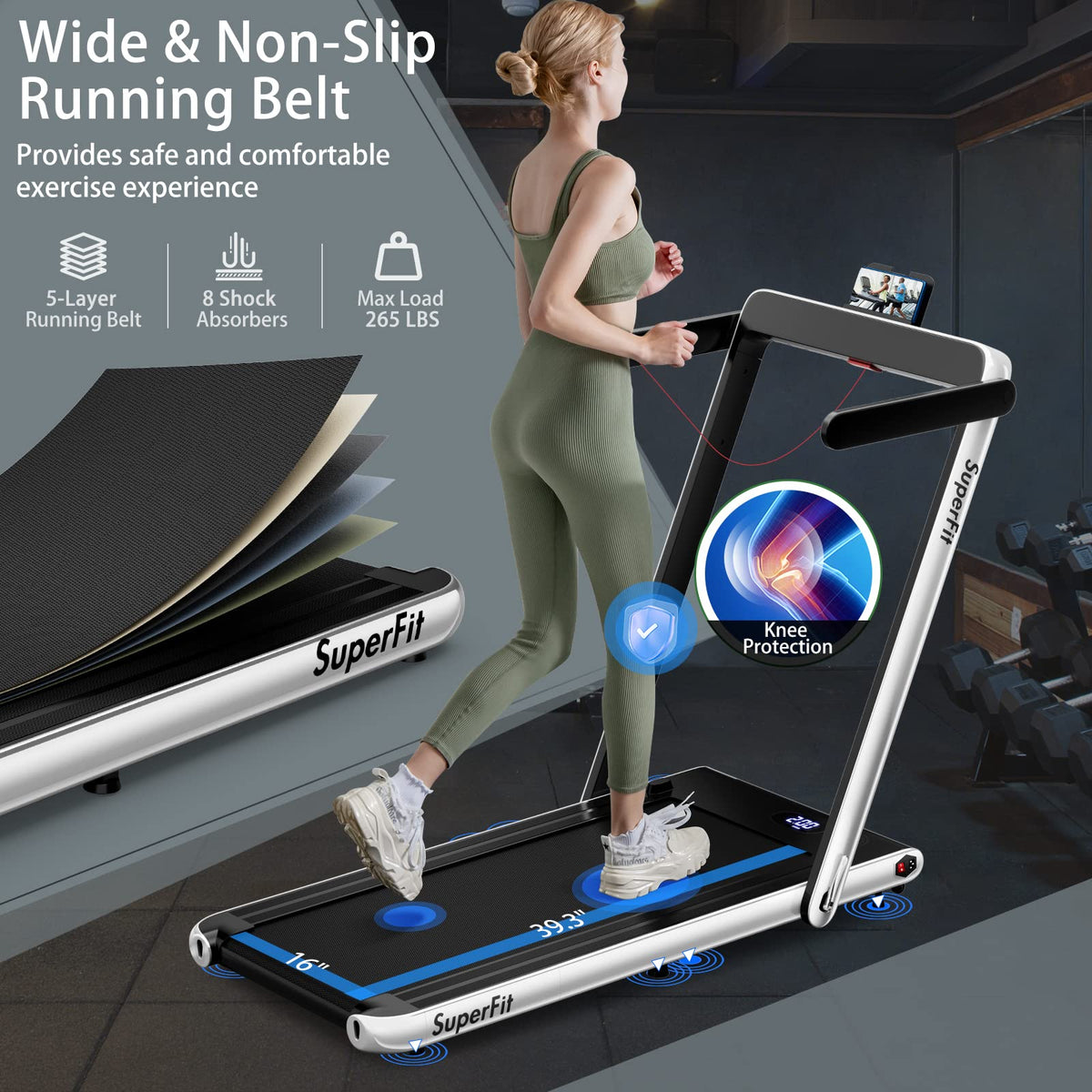 2 in 1 Folding Electric Treadmill A551870