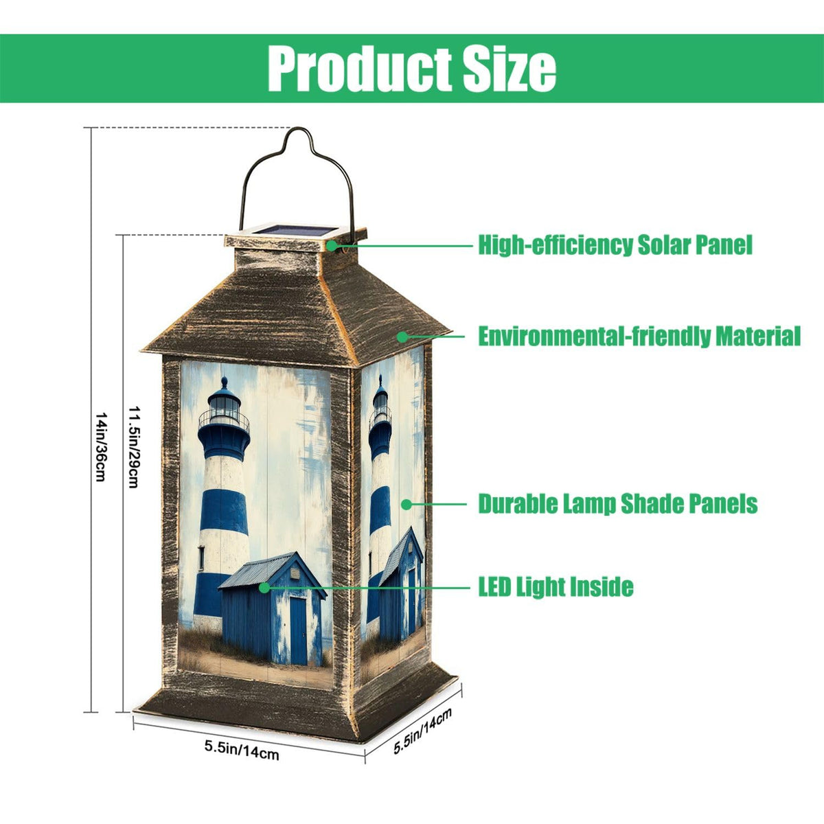 Navy Blue Coastal Solar Lantern X893