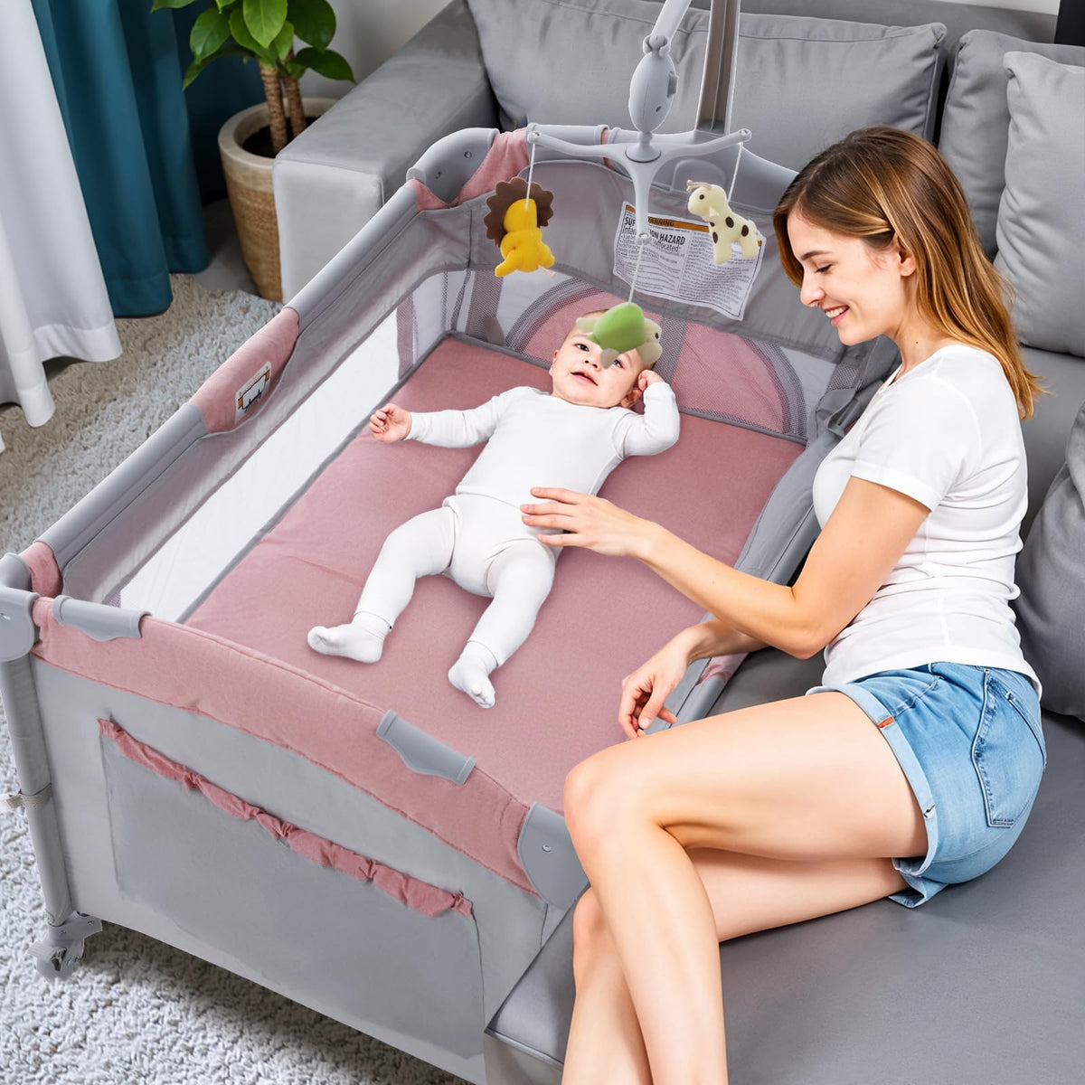 5 in 1 Baby Crib Bassinet Pack and Play G916