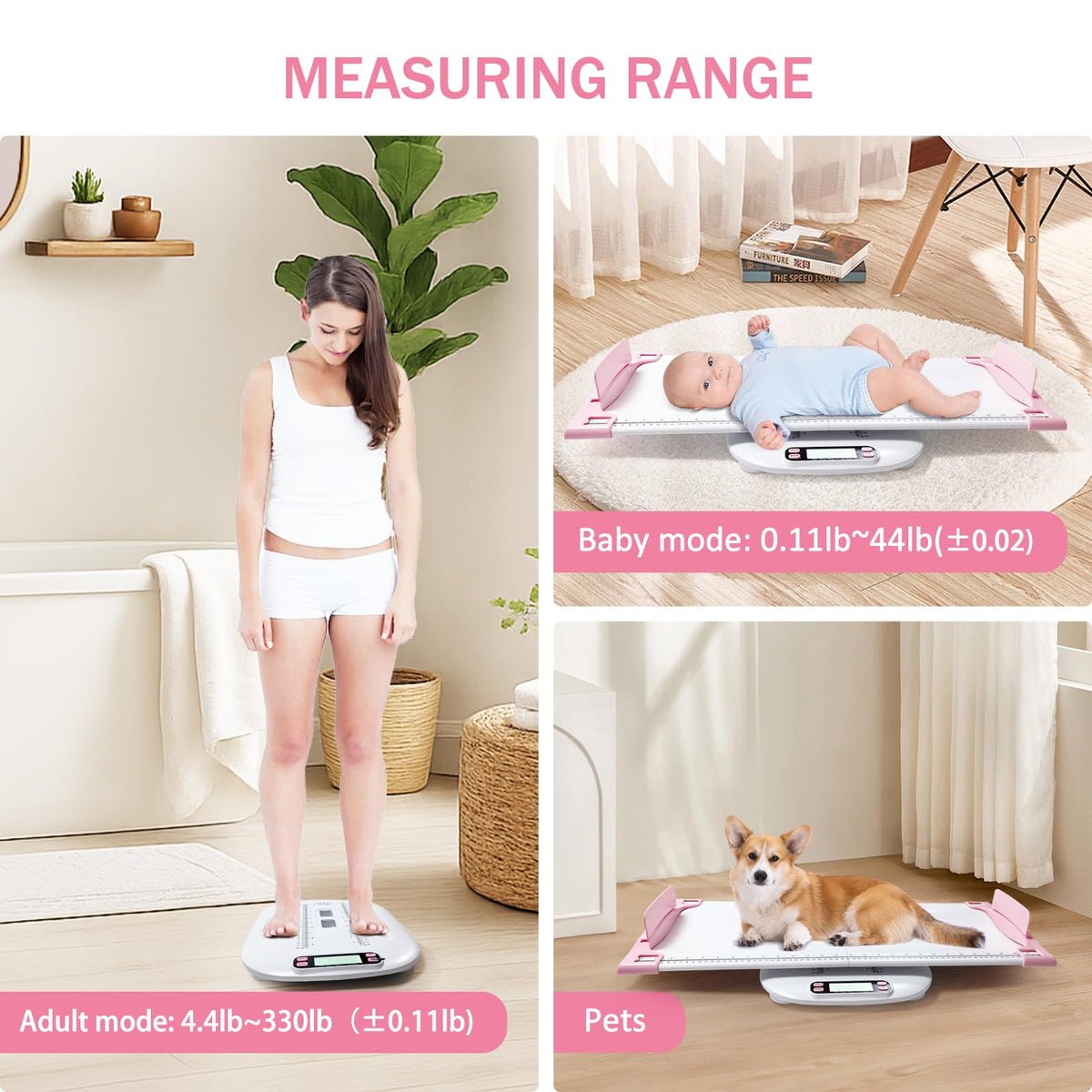 Portable Digital Pet Scale with Height Markings B861511