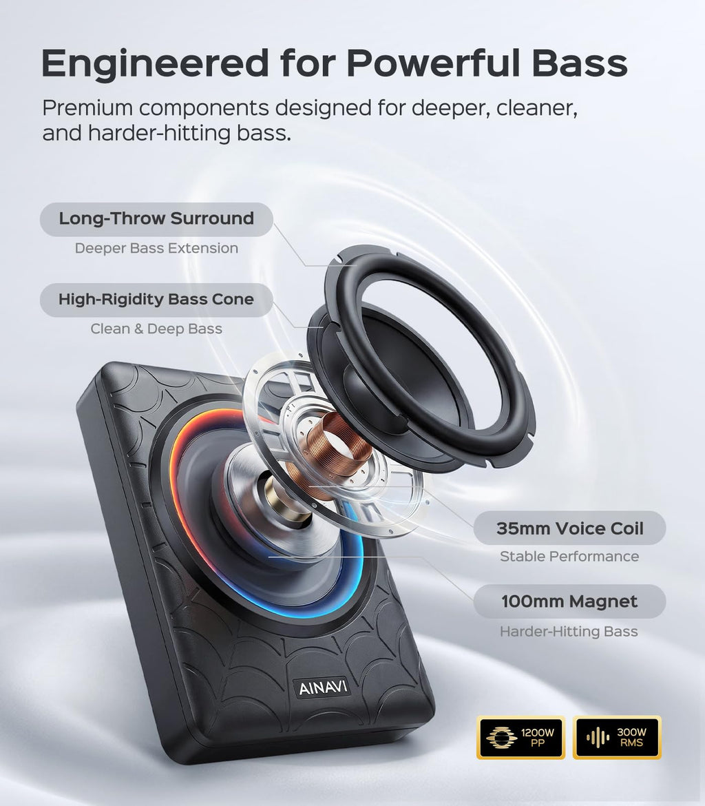 1200W 10" Powered Underseat Subwoofer with Amp C430