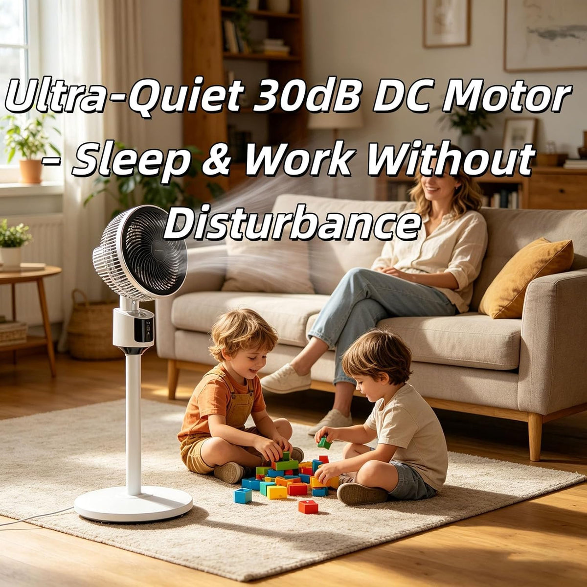 Standing Fan with 90° Oscillation, 3 Speeds, Adjustable Height S688921