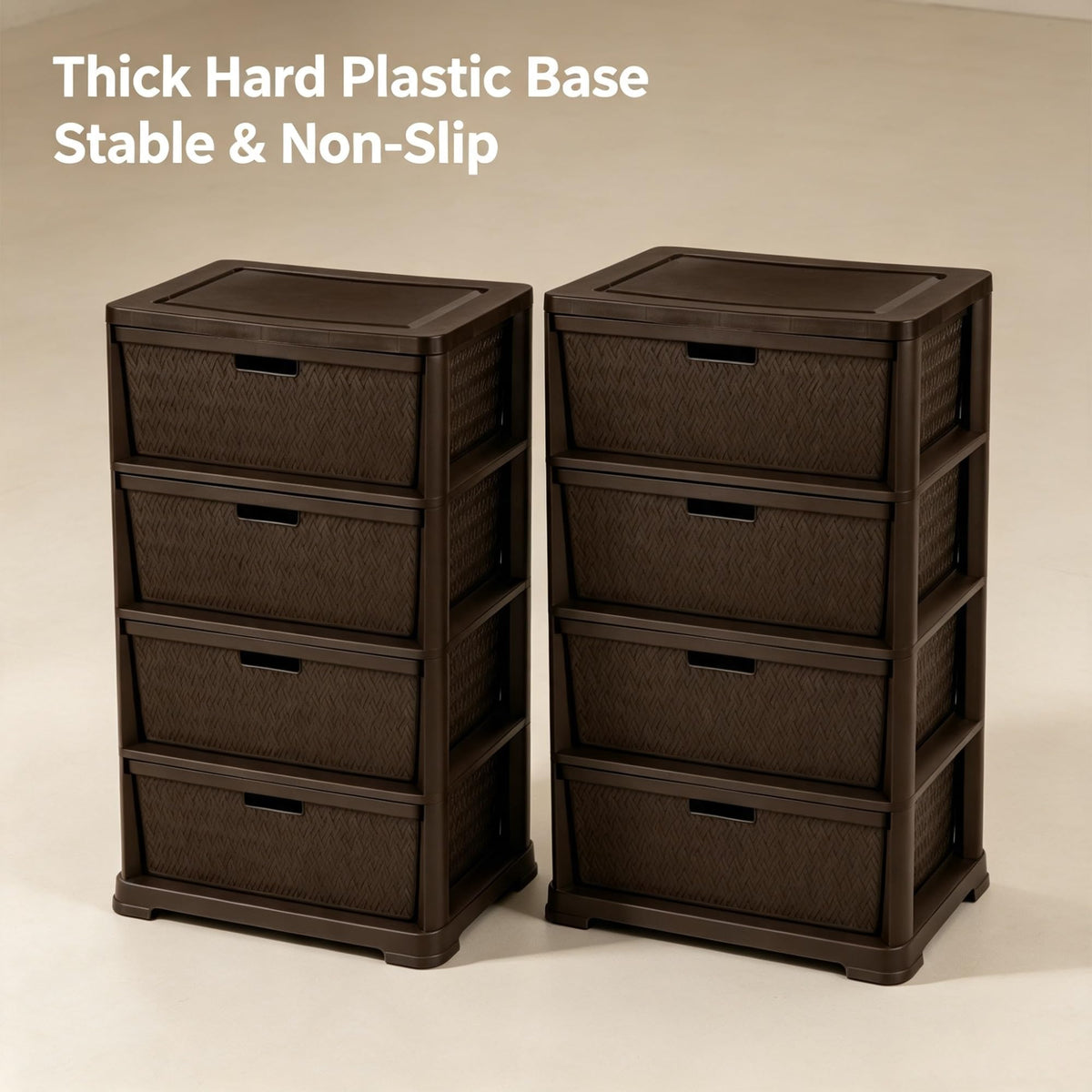 2 Pack Wide 4 Drawer Plastic Storage Tower H257703