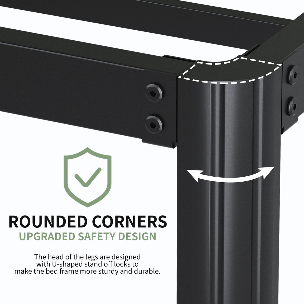 Black 7 Inch Queen Metal Platform Bed Frame N9328